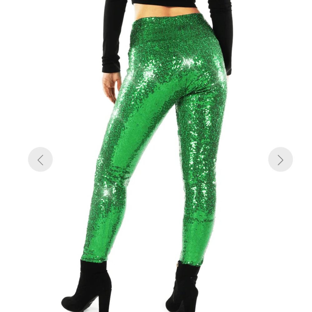 Tipsy Elves Green Sequin Leggings